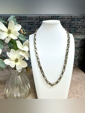 Vintage Marjorie Baer SF silver tone box chain necklace